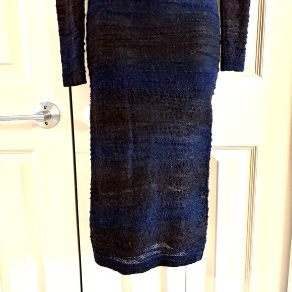 Alice + Olivia Sheer Wool-Blend Midi Dress with Silk Lining.  S - Picture 4 of 11